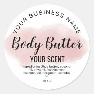 Body Butter Blush Roze Agaat Toevoegen logo Classi Ronde Sticker