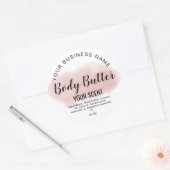 Body Butter Blush Roze Agaat Toevoegen logo Classi Ronde Sticker (Envelop)