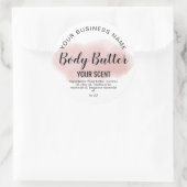 Body Butter Blush Roze Agaat Toevoegen logo Classi Ronde Sticker (Tas)
