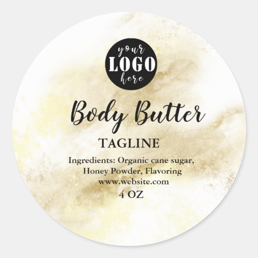 body butter gold blush classic round sticker (Voorkant)