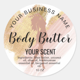Body Butter Goud Blush Roze Classic Ronde sticker