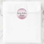 Body Butter Goud Roze Glitter Ronde Sticker (Tas)