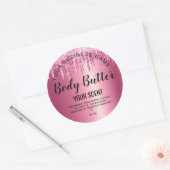 Body Butter Goud Roze Glitter Ronde Sticker (Envelop)