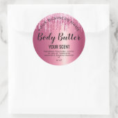 Body Butter Goud Roze Glitter Ronde Sticker (Tas)