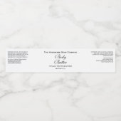 Body Butter Jar Label - Wit met Zwarte Tekst Waterfles Etiket (Enkel label)