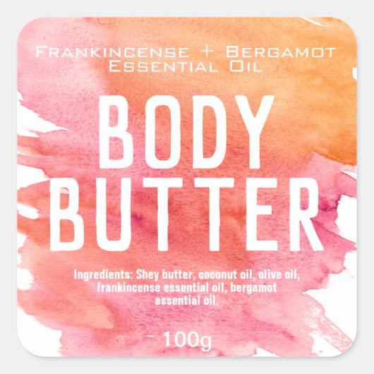 body butter label (Voorkant)