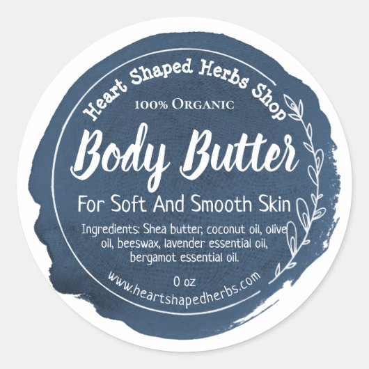 Body Butter Label Handmade Business (Voorkant)