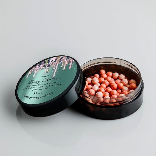 Body Butter Packaging Online Beauty Shop Mint Drip Ronde Sticker
