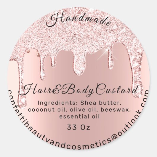 Body Butter Packaging Roos druist Cosmetics Mail i Ronde Sticker (Voorkant)