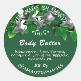 Body Butter Product Verpakking Groen bos Ronde Sticker