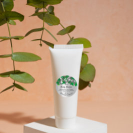 Body Butter Product Verpakking Groen Woodland Grij Ronde Sticker