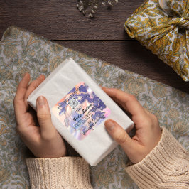 Body Butter Product Verpakking Leafs Paarse QR LOG Vierkante Sticker