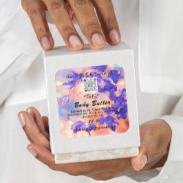 Body Butter Product Verpakking Roos Paarse QR LOGO Vierkante Sticker