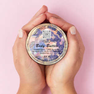 Body Butter Productverpakking Leafs Golden Lijst Ronde Sticker