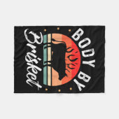 Body By Brisket Grappig BBQ Roker Barbecue Gift Fleece Deken (Voorkant (Horizontaal))