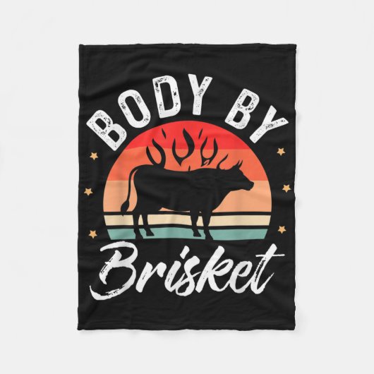 Body By Brisket Grappig BBQ Roker Barbecue Gift Fleece Deken (Voorkant)