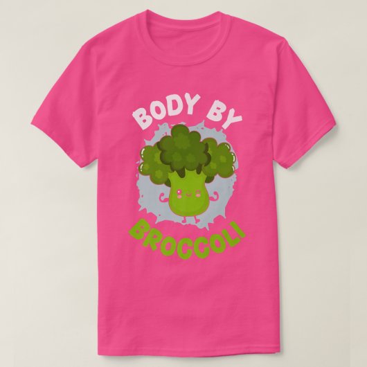 Body By Broccoli Vegetable Vegetarian Vegan Brocco T-shirt (Design voorkant)