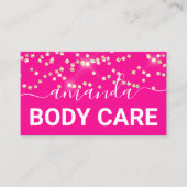 Body Care Make-up Logo Roze Gouden Confetti Visitekaartje (Voorkant)