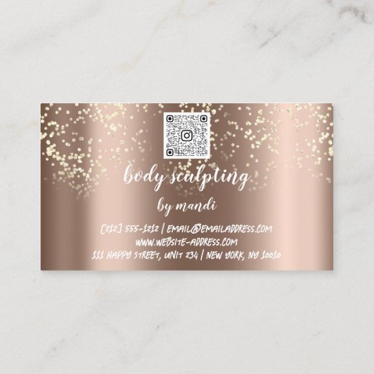 Body Care Mode Logo QR Code Bikini Confetti Visitekaartje (Achterkant)