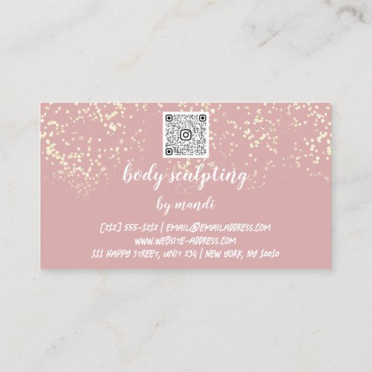 Body Care Mode Logo QRCode Bikini Spark Visitekaartje (Achterkant)