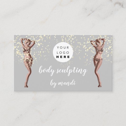 Body Care Mode Logo QRCode Bikini Spark Visitekaartje (Voorkant)
