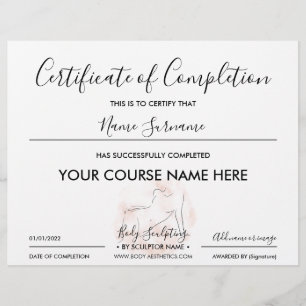 Body Contouring Bronzer certificaat van voltooiing