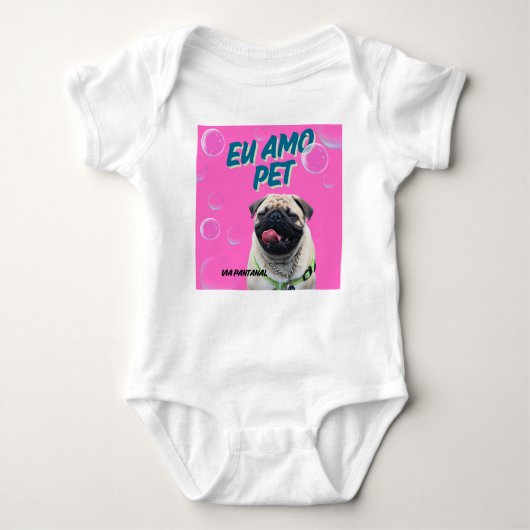 Body em Jersey para Bebês Via Pantanal pet  Romper (Voorkant)