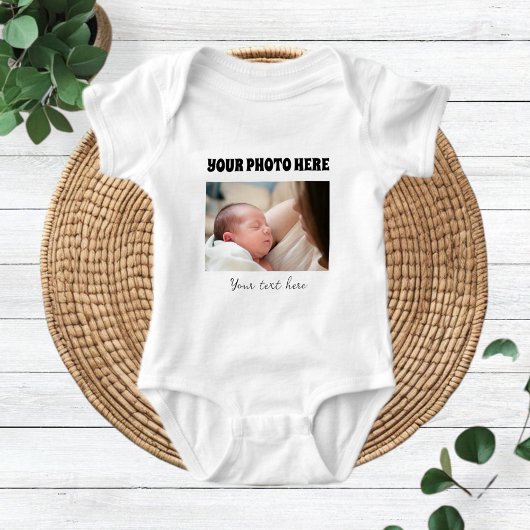 Body for children with photo and customized text romper