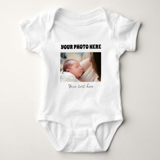 Body for children with photo and customized text romper (Voorkant)