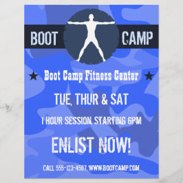 Body Madness Boot Camp Fitness Blue Camo Flyers