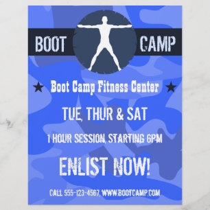 Body Madness Boot Camp Fitness Blue Camo Flyers