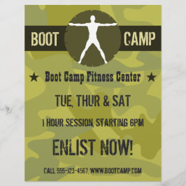 Body Madness Boot Camp Green Camo Fitness Flyers