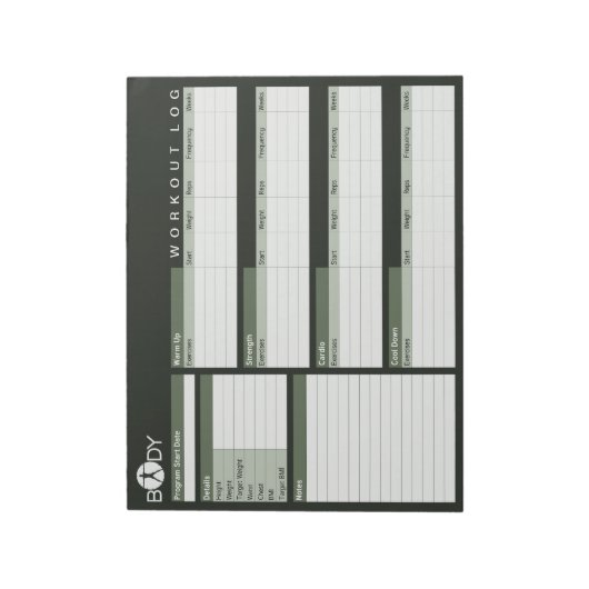 Body Madness Personal Workout Log Planner Notitieb Notitieblok (Linkerzijde)