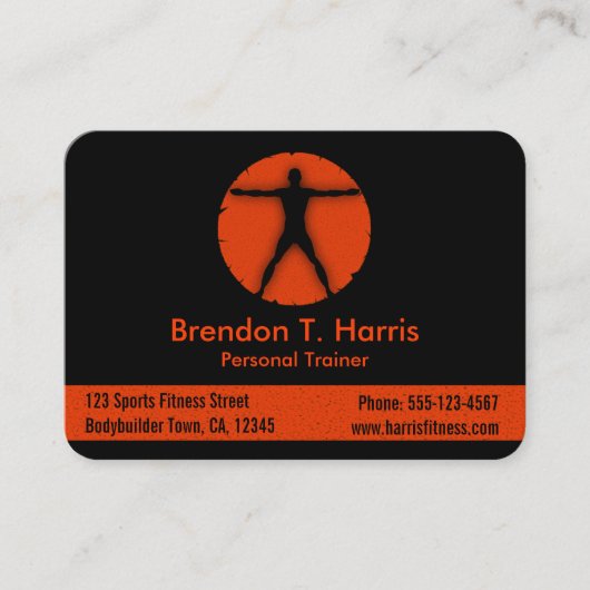 Body Madness Sinaasappel en Black Fitness Instruct Visitekaartje (Voorkant)