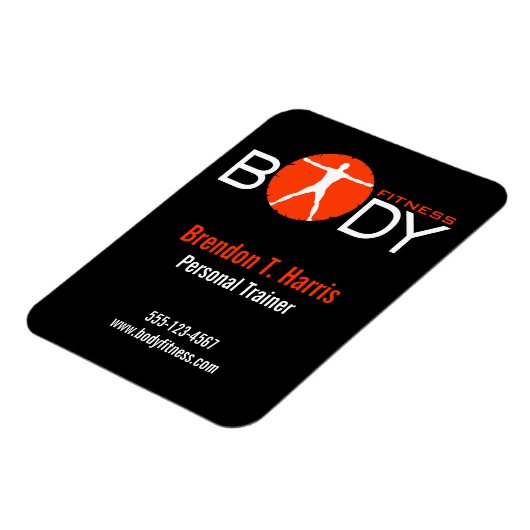 Body Madness Zwart Personal Trainer Flexi Magneten (Linkerzijde)