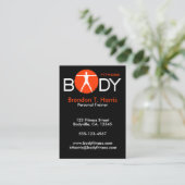 Body Madness Zwart Sinaasappel Grote Personal Trai Visitekaartje (Staand voorkant)