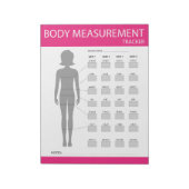 Body Metingen Tracker Notitieblok (Linkerzijde)