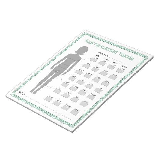 Body Metingen Tracker Notitieblok (Schuin)