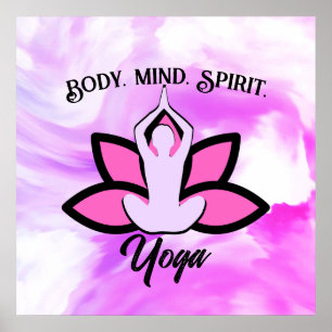 BODY MIND SPIRIT YOGA Meditatie Aasana Poster
