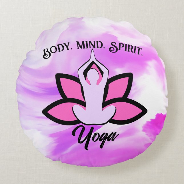 BODY MIND SPIRIT YOGA Meditatie Aasana Rond Kussen (Voorkant)