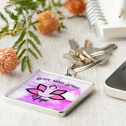 BODY MIND SPIRIT YOGA Meditatie Aasana Sleutelhanger (Zijkant)