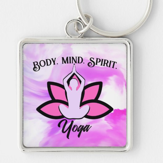 BODY MIND SPIRIT YOGA Meditatie Aasana Sleutelhanger (Voorkant)