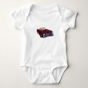 Body pakken voor jongen kind Vintage burgundy auto Romper