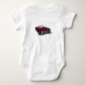 Body pakken voor jongen kind Vintage burgundy auto Romper (Achterkant)
