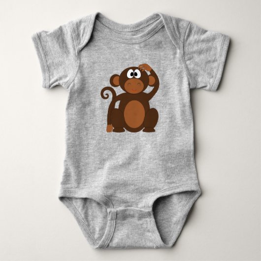 Body para Bebé Mono Marrón Dibujo Animado Romper (Voorkant)