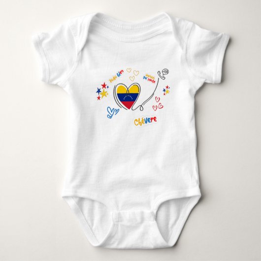 Body para Bebé Venezuela – Corazón con Bandera  Romper (Voorkant)