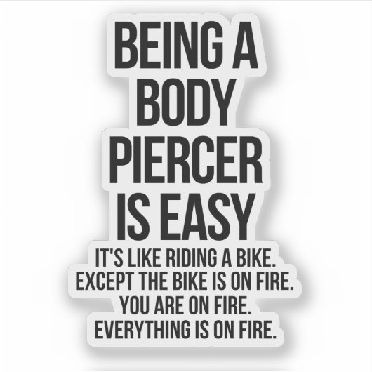 Body piercer sticker (Voorkant)