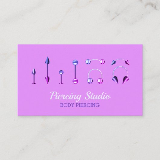 Body Piercing Studio elegant Visitekaartje (Voorkant)
