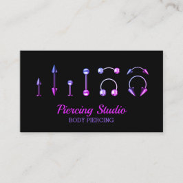 Body Piercing Studio paarse roze sieraden salon Visitekaartje