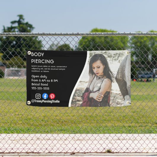 Body PIERCING STUDIO poster flyer Bord Spandoek (Insitu)